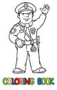 Funny policeman. Coloring book