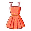 Funny polka dot dress for pretty girl - vector.