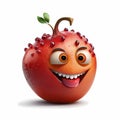 Funny Pomegranate Cartoon. Generative AI