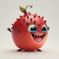 Funny Pomegranate Cartoon. Generative AI