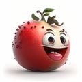 Funny Pomegranate Cartoon. Generative AI