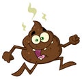 Funny Poop Cartoon Character Running
