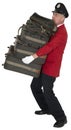 Funny Porter, Baggage Handler, Doorman, Hotel Employee, Isolated Royalty Free Stock Photo