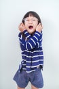 Funny portrait girl studio photo Royalty Free Stock Photo