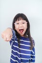 Funny portrait girl studio photo. Royalty Free Stock Photo