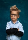 Funny portrait of little child with eyeglasses Royalty Free Stock Photo