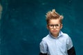 Funny portrait of little child with eyeglasses Royalty Free Stock Photo