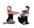 Funny portrait of mimes