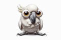 Funny Portrait of surprised Major Mitchells cockatoo with bulging big eyes on solid white background. ai generative Royalty Free Stock Photo