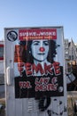 Funny Poster About The Mayor Of Amsterdam Femke Halsema At Amsterdam The Netherlands 2020Funny Poster About The Mayor Of Amsterdam Royalty Free Stock Photo
