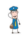 Funny Postman Character Laughing on Joke Vector