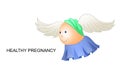 Funny pregnant belly, illustrating a healthy pregnancy