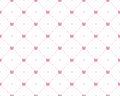 Funny princess pattern with geometrical structure and pink hearts. heart and dots princess pattern, cute teen fashion