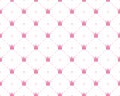 Funny princess pattern with geometrical structure and royal crown. Crown and dots princess pattern, cute teen fashion