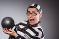 Funny prisoner in chains Royalty Free Stock Photo