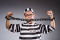 Funny prisoner in chains Royalty Free Stock Photo