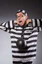Funny prisoner in chains Royalty Free Stock Photo