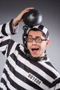 Funny prisoner in chains Royalty Free Stock Photo