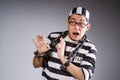 Funny prisoner in chains Royalty Free Stock Photo