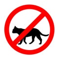 Funny prohibited road sign cats icon isolated