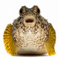 Funny Pufferfish with a Shocked Expression Isolated Royalty Free Stock Photo
