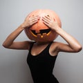 Funny pumpkin face Royalty Free Stock Photo