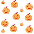 Funny pumpkins Halloweens element on white background