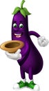 Funny Purple Eggplant Cartoon