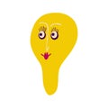 Funny quirky charming lemon with a cute face. lemon character.