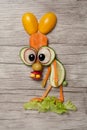 Funny rabbit made with fresh vegetables Royalty Free Stock Photo