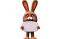 Funny Rabbit with a placard for your text or design - 3D Illustration
