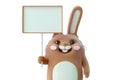 Funny Rabbit with a placard for your text or design - 3D Illustration