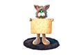 Funny Rabbit with a placard for your text or design - 3D Illustration