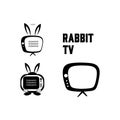 The funny rabbit tv illustration vector