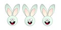 Funny rabbits. Easter bunny. Vector illustration on a white background