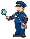 Funny railroader. Children illustration