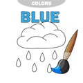 Funny Rain Weather to be colored, coloring book for preschool kids