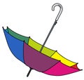 The funny rainbow color umbrella Royalty Free Stock Photo