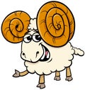 Funny ram animal cartoon character Royalty Free Stock Photo