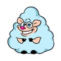 Funny ram animal smile illustration cartoon character Royalty Free Stock Photo