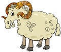 Funny ram farm animal cartoon character Royalty Free Stock Photo