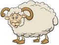 Funny ram farm animal cartoon character Royalty Free Stock Photo