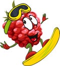 Funny raspberry surfing - vector Royalty Free Stock Photo