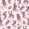 Funny Rat, seamless pattern Royalty Free Stock Photo