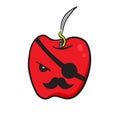 Funny red apple