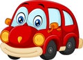 Funny red car isolated on white background Royalty Free Stock Photo