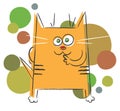 A funny red cat. Balloons. Vector illustration. Royalty Free Stock Photo