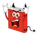 Funny red evil book Royalty Free Stock Photo