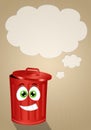 Funny red garbage bin background Royalty Free Stock Photo