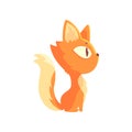 Funny red kitten, cute cartoon animal character side view vector Illustration Royalty Free Stock Photo